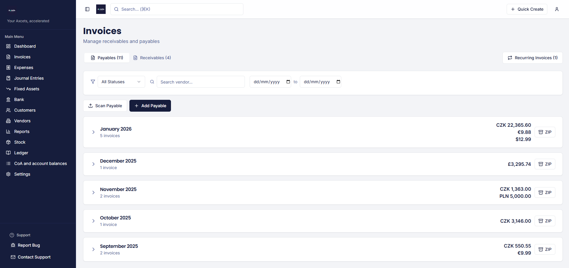 Axcets - AI-Powered Accounting Software for Business & Freelancers
